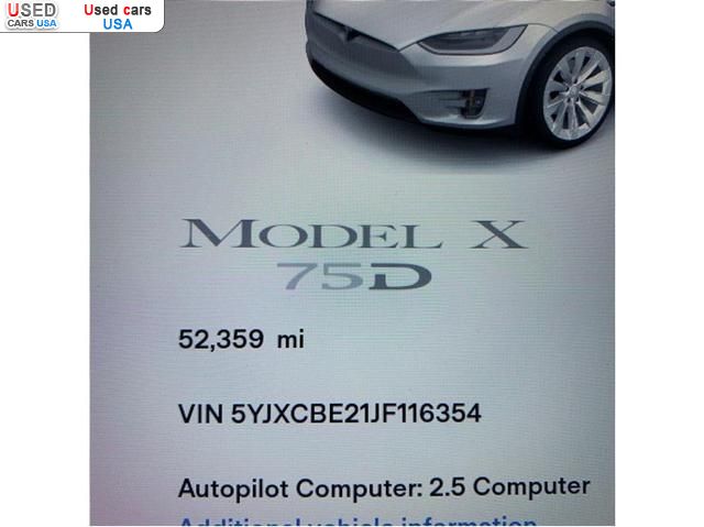 Car Market in USA - For Sale 2018  Tesla Model X 75D